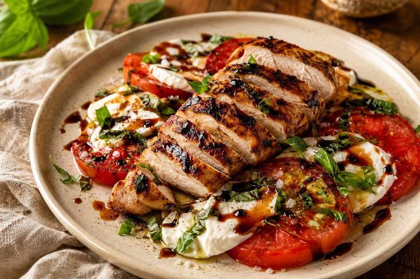 Caprese Chicken - Heirloom tomato &middot; fresh mozzarella &middot; basil, a SEASON dinner by Chef Michael Rossi