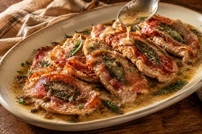 Pork Saltimbocca - Prosciutto &middot; sage &middot; white-wine butter, a SEASON dinner by Chef Michael Rossi