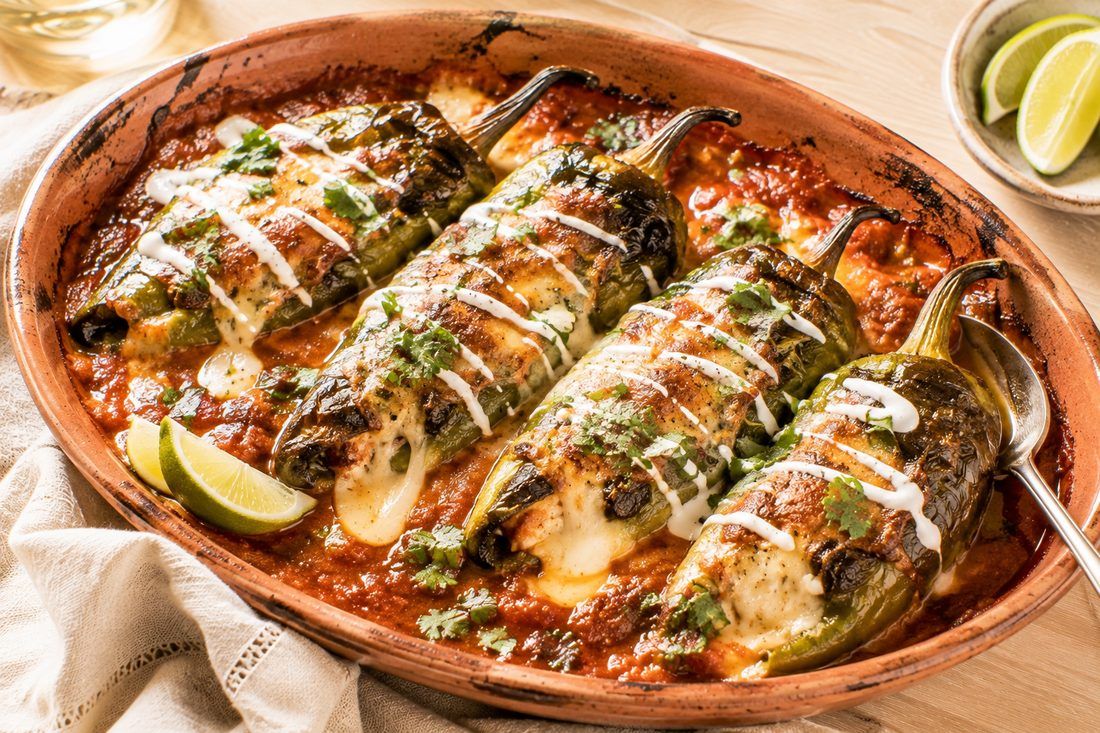 Chile Rellenos - Roasted Hatch Chile · Jack Cheese · Ranchero, made by Chef Michael Rossi for SEASON