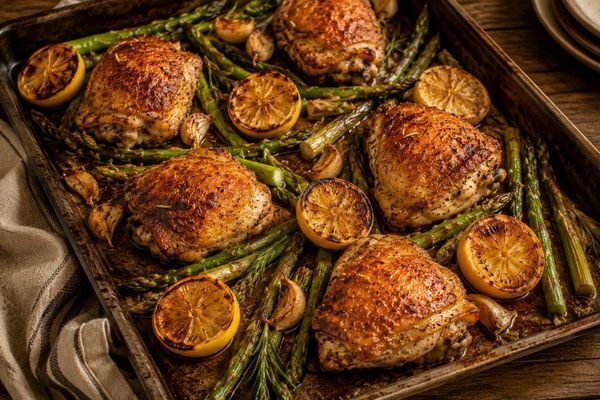 Lemon Rosemary Roasted Chicken Thighs